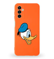 Samsung Galaxy M23 Uyumlu Lansman Kılıf Altı Kapalı İçi Kadife  Donald Duck-F Tasarımlı  Kapak (Şeffaf)