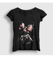 Presmono Kadın Siyah James Hetfield Metallica T-Shirt 66738tt