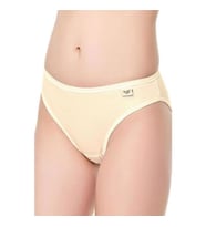 6 Adet Tutku Elastan Düz Bikini (Ekru)