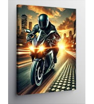 Kanvas Tablo Hızlı Motosiklet Ve Gece