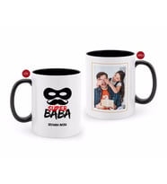 BK Gift Kişiye Özel Babalar Günü Hediyesi Fotoğraflı Siyah Beyaz Kupa Bardak-81