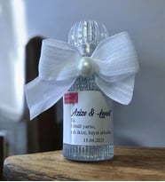 Söz - Nişan -Nikah Hediyesi Simli ve İncili Kolonya (10 Adet) 009 (Şeffaf)