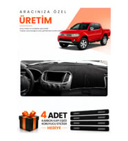 MITSUBISHI L200 (2005-2015) Uyumlu Torpido Koruma Örtüsü Oto Kılıfı - Siyah Gri