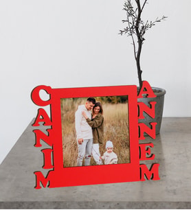 Annelere Özel Canım Annem Tasarımlı Ahşap Mdf Fotoğraflı Çerçeve