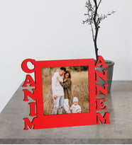 Annelere Özel Canım Annem Tasarımlı Ahşap Mdf Fotoğraflı Çerçeve