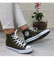 Fiyra 555 Haki Uzun Unisex Sneaker Keten Spor Ayakkabı