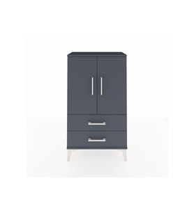 Arges Komodin 2 Raflı 2 Çekmeceli 2 Kapaklı 60x30x106 Antrasit-Antrasit
