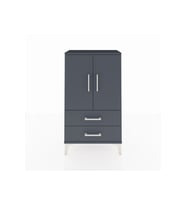 Arges Komodin 2 Raflı 2 Çekmeceli 2 Kapaklı 60x30x106 Antrasit-Antrasit