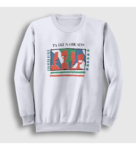 Presmono Unisex Beyaz Vintage Talking Heads Sweatshirt 493993tt