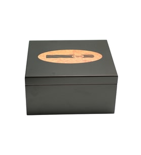 PremiumQuality Polermo Siyah Sedir Humidor Puro Kutusu