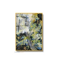 Dikey Çerçeveli Cam Vangogh 45 Modern Ev Dekoru Duvar Sanatı Ev Ofis Tablosu (Altın)
