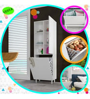 Modilayn Sepetli Mutfak Dolabı Kirli Çamaşır Dolabı Sepetli Banyo