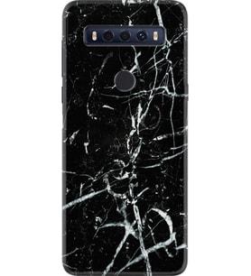 TCL 10 SE Kılıf Resimli Silikon Kılıf Black Marble 3 1382