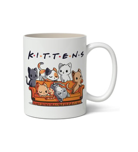 Kittens Friends Kediler Cats Temalı Beyaz Kupa Bardak Arkadaşa Sevgiliye Hediye