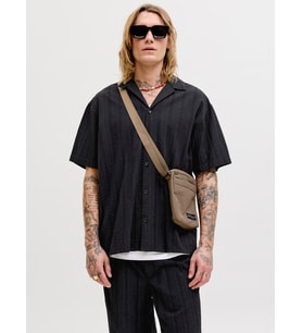 JACK JONES Erkek Rahat Kesim Pamuklu Gömlek 12289457 (Siyah)