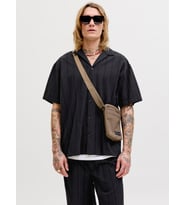 JACK JONES Erkek Rahat Kesim Pamuklu Gömlek 12289457 (Siyah)