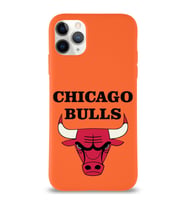 Apple iPhone 11 Pro Max  Lansman Kılıf Chicago Bulls Tasarımlı Altı Kapalı İçi Kadife Kaplı  Kapak (Şeffaf)