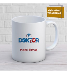 Kişiye Özel İsim Yazılabilir Doktor Kupa Bardak