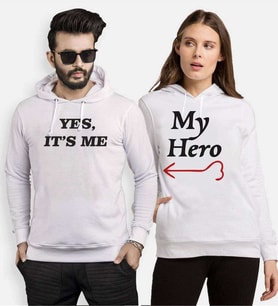 Tshirthane My Hero Yes,It's Me Sevgili Kombinleri Kapüşonlu Kombini (Tek Ürün Fiyatıdır.)