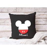 BK Gift Kişiye Özel Disney Tasarımlı Premium Kumaş Siyah Kırlent Yastık, Ev Hediyesi, Ev Dekorasyonu, Dekoratif Hediye-7