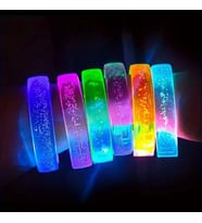 Mey İthalat® Mor Led Işıklı Baskı Yapılabilen Pilli Bileklik Bilezik 1,5 cm Genişlik