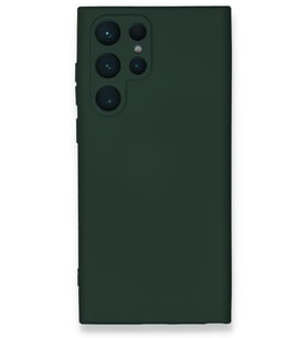 Galaxy S23 Ultra Kılıf Nano içi Kadife Silikon - Koyu Yeşil