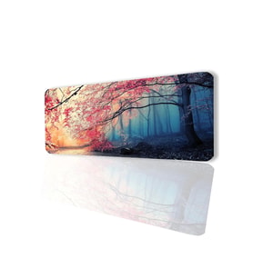 SonicTouch Gün Işığı Kiraz Ağacı Ormanı Kaymaz Gaming Oyuncu Dikişsiz Klavye Mouse Pad 32x70Cm