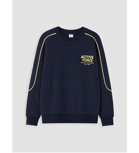 LCW Kids Lacivert Bisiklet Yaka Erkek Çocuk Sweatshirt