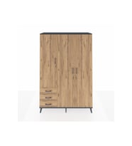 Hyperion Gardrop 6 Raflı 3 Çekmeceli Tek Askılı 132x44x195 Antrasit-Çam