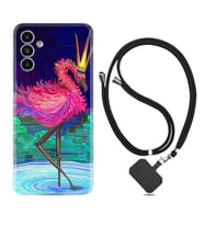Samsung A23 A31 A32 A50 A51 A52 A53 A70 Kılıf Boyun Askılı Silikon Queen Flamingo 1748