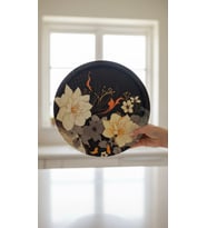 Premium 35 cm Dekoratif Metal Yuvarlak Tepsi – Özel Tasarım