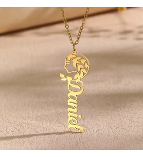 Kişiye Özel Zarif Kadın Silüet İsim Kolye 925K Gümüş (Gold)