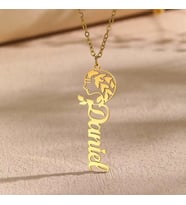 Kişiye Özel Zarif Kadın Silüet İsim Kolye 925K Gümüş (Gold)