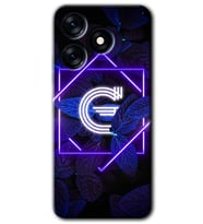 Tecno Spark 10 Pro Kılıf HD Desen Baskılı Kılıf - Dark Neon Yaprak G Harfi