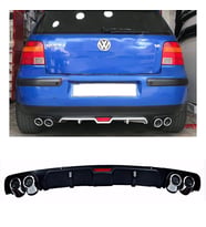 Vw Golf Mk4 Siyah Difüzör 4 Krom Egzoz Görünümlü Difizör Arka Ek Body Kit 1997-2003