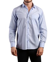 Mavi Rahat Kesim Cepli Uzun Kol Regular Fit Erkek Gömlek  - 150-5
