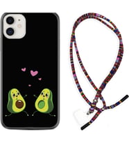 Apple iPhone 11 12 13 Mini Kılıf Boyun Asklı Rasta Silikon Aşık Avokadolar 1642