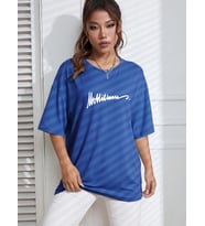 İmza Baskılı Tasarım Tshirt (Mavi)