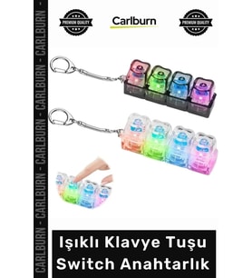 Özel Üretim Mekanik Fidget Stres Oyuncağı RGB Ledli Tıklama Işıklı Klavye Tuşu Switch Anahtarlık
