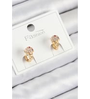 Pirinç Zirkon Taşlı Dondurma Model Gold Renk Çocuk Küpe - TJ-BKP11201