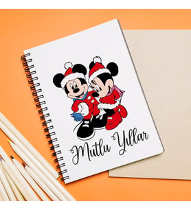 Mickey & Minnie Mouse & Yılbaşı & Mutlu Yıllar Tasarımlı Defter