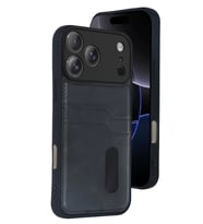 Newface Apple iPhone 17 Pro Sara Kartvizitli Deri Kılıf - Siyah