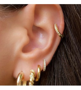 Heppii Taşlı Halka Piercing Tragus Helix Daith Anti Tragus Kıkırdak