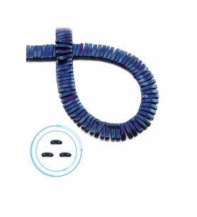 Hematit Doğal Taş Parlak Mavi Çift Delik 10x2mm Dizi [AA]