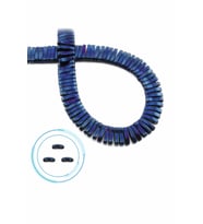 Hematit Doğal Taş Parlak Mavi Çift Delik 10x2mm Dizi [AA]