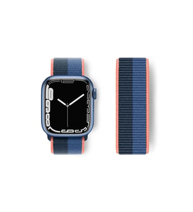 Mey İthalat® Watch 38Mm Hasırlı Cırtcırtlı Kordon - Siyah-Mavi