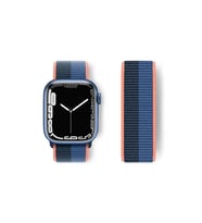 Mey İthalat® Watch 38Mm Hasırlı Cırtcırtlı Kordon - Siyah-Mavi