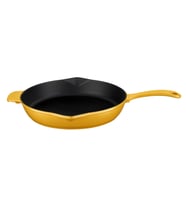 Lava Döküm Yuvarlak Kızartma Tavası Döküm Demir Yekpare Saplı Spring Serisi Çap(Ø)28cm. (Sarı)