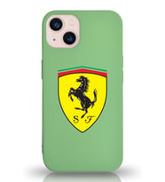 Apple iPhone 13 Mini  Lansman Kılıf Ferrari Tasarımlı Altı Kapalı İçi Kadife Kaplı  Kapak (Şeffaf)