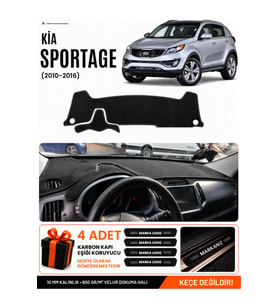 KİA SPORTAGE (2010-2016) Uyumlu Torpido Örtüsü Torpido Kılıfı - Siyah